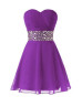Chiffon Beads Sweetheart Neckline Short Prom Dress 